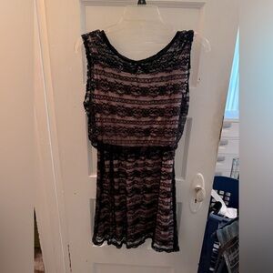 Pretty black and pink lace dress